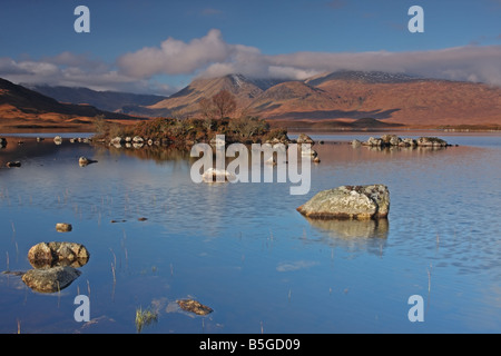 The Black Mount and Lochan na h Achlaise Rannoch Moor Scotland UK Stock Photo