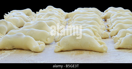 vareniks with cherry are Ukrainian foods closeup Stock Photo