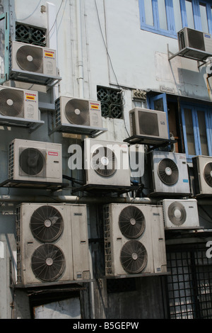 wall mounted external air conditioning units Stock Photo
