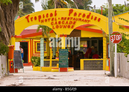 CAYE CAULKER BELIZE Topical Paradise hotel and restaurant Stock Photo