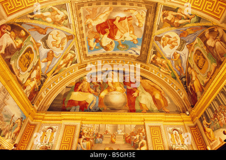 Spain - Madrid neighbourhood - El Escorial - Royal Monastery of San Lorenzo El Real - Library - frescoes - the vaulted ceilings Spain - Madrid neighbourhood - El Escorial - Royal Monastery of San Lorenzo El Real - Library - frescoes - the vaulted ceilings