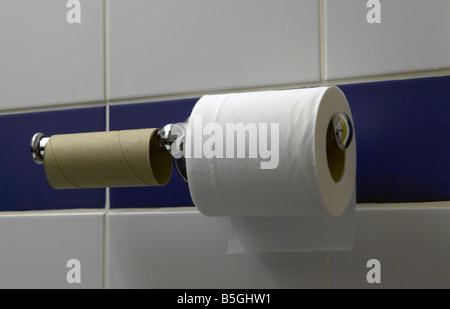 One empty one full loo roll Stock Photo