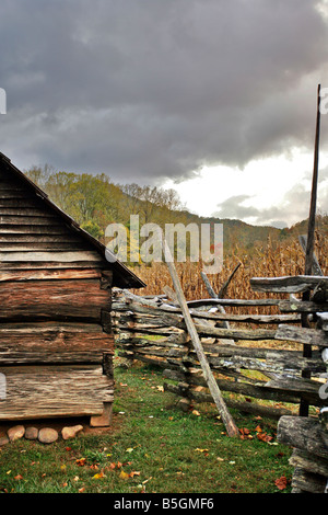 Mountain Farm Museum in the Great Smoky Mountain National Park Stock Photo