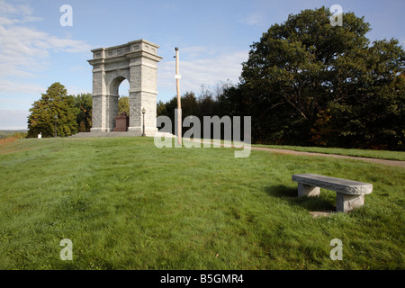 Tilton Arch Park during the autumn months Located in Northfield New Hampshire USA Stock Photo