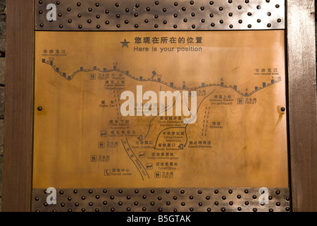 Map of the Mutianyu section of the Great Wall of China Stock Photo