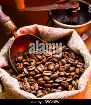 coffee is in a sack Stock Photo