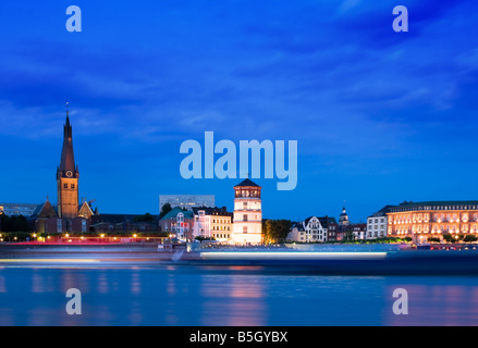 Dusseldorf Skyline at the Blue Hour Stock Photo