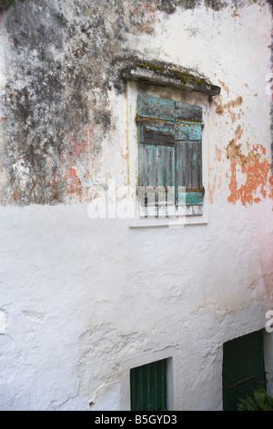 Shuttered window Corfu Stock Photo