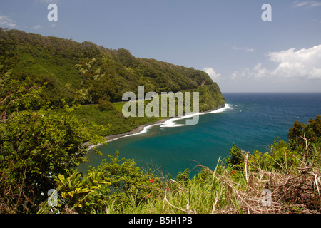 Honomanu Bay And Shore On The Road To Hana Maui Island Hawaii Stock ...