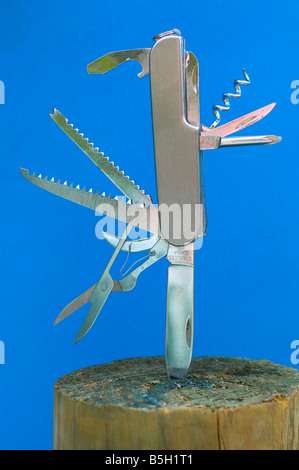 Chinese copy of a Swiss Army knife stainless steel Stock Photo