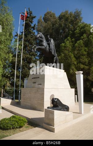 Mustafa Kemal Atatürk statue in Fethiye Turkey; he was the first leader of the modern Turkish republic. Stock Photo