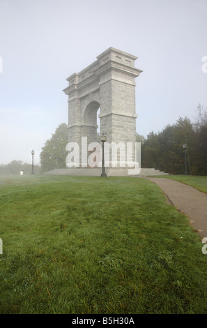 Tilton Arch Park during the autumn months Located in Northfield New Hampshire USA Stock Photo