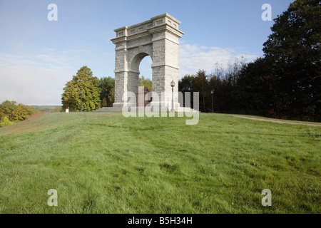 Tilton Arch Park during the autumn months Located in Northfield New Hampshire USA Stock Photo