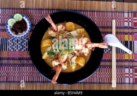 curried laksa at sutera harbour sabah borneo malaysia Stock Photo