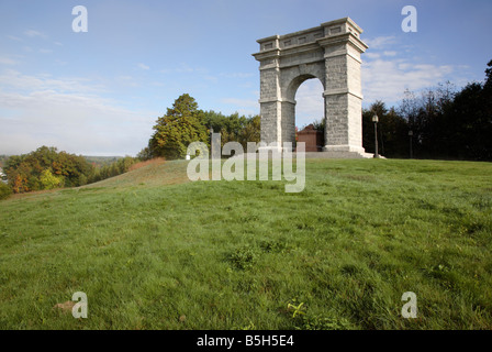 Tilton Arch Park during the autumn months Located in Northfield New Hampshire USA Stock Photo