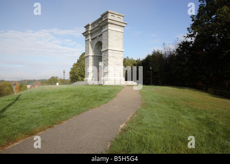 Tilton Arch Park during the autumn months Located in Northfield New Hampshire USA Stock Photo