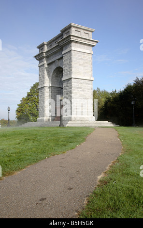 Tilton Arch Park during the autumn months Located in Northfield New Hampshire USA Stock Photo