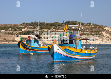 Luzzu 'Fishing Boats' in Marsaxlokk harbour, Malta.