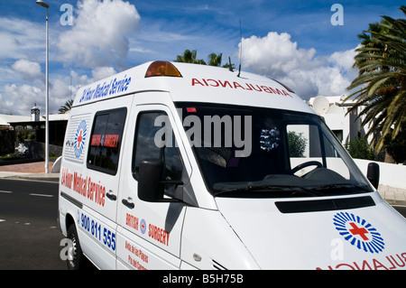 dh Emergency paramedic ambulance MEDICAL AMBULANCES EUROPE SPAIN 24 hour Medical Service British surgery overseas care abroad red cross Stock Photo