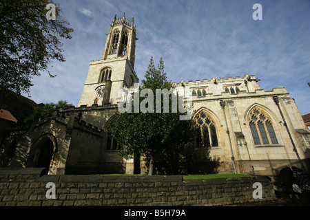 City of York, England. The 14th century All Saints Pavement Church with its octagonal lantern tower at Coppergate. Stock Photo