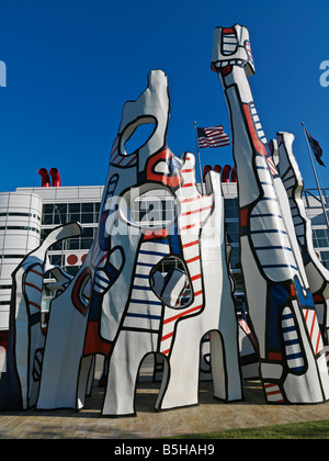 USA,Texas,Houston,sculpture of Monument au Fantome by Jean Dubuffet in Discovery Park Stock Photo