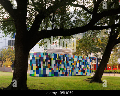Houston Building Color USA,Texas,Houston,colorful multi colored building used as entrance for ...