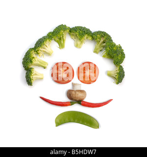 Face made of vegetables Stock Photo
