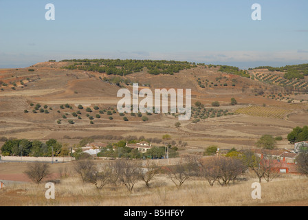 view over countryside from the castle, Chinchon, Comunidad de Madrid, Spain Stock Photo