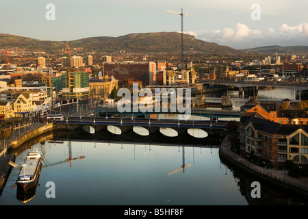 River Lagan in the morning, Belfast, Northern Ireland Stock Photo