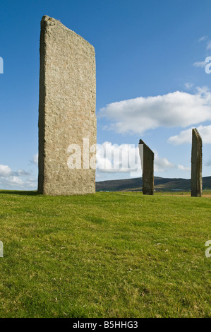 dh Standing stones of Stenness STENNESS ORKNEY Ancient neolithic standing stone circle Stock Photo
