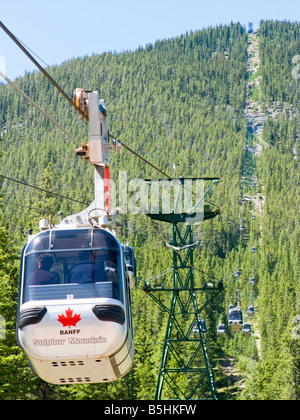 gondola on Sulphur Mountain, Banff National Park, Alberta, Canada Stock Photo