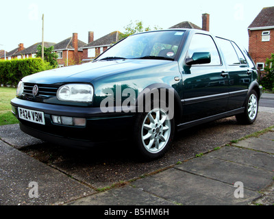 The Mk3 GTi, built to last, pocket rocket, solid motoring, enthusiasts, boy racer, two-bar grille, black wheel arches, bumper extension, hot hatch. Stock Photo