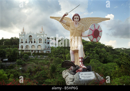 St. Michael Archangel guarding Sibonga Monastery Cebu Province Philippines Stock Photo