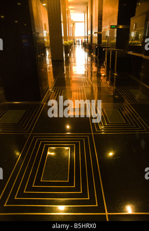 Street level corridor in Rockefeller Center, New York, N.Y. USA Stock Photo