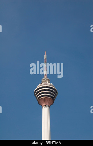 Menara Kuala Lumpur, the Kuala Lumpur Tower,  is a 421m tall telecommunications tower containing an observatory and revolving restaurant, Malaysia Stock Photo