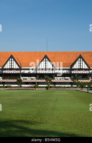 Mock Tudor facade of the British colonial Royal Selangor Club, Merdeka Square, Kuala Lumpur, Malaysia Stock Photo