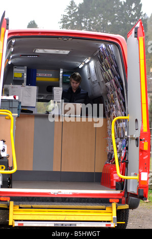 Mobile Post Office at Tintern, Monmouthshire, Wales, UK Stock Photo