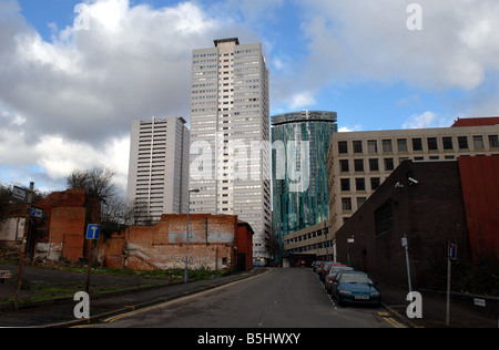 Beetham Tower, the tallest in Birmingham and surrounding tower blocks, Holloway Head Stock Photo