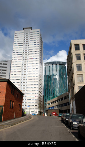 Beetham tower, the tallest in Birmingham and overshadowed by tower blocks, Holloway Circus Stock Photo