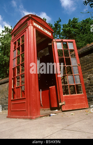 UK England London Blackheath vandalised old K2 Phone Box Stock Photo