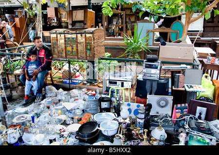 Flea market Plateia Avissynias Monastiraki is a flea market in the old town of Athens Stock Photo