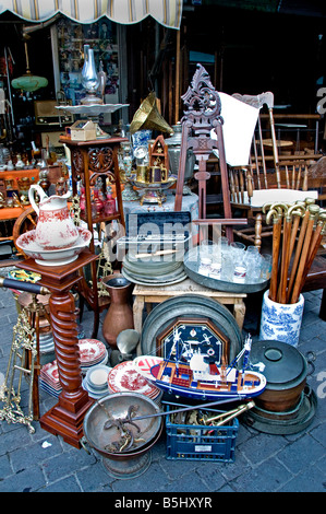 Flea market Plateia Avissynias Monastiraki is a flea market in the old town of Athens Stock Photo