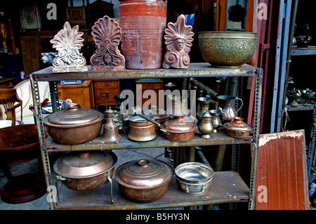 Flea market Plateia Avissynias Monastiraki is a flea market in the old town of Athens Stock Photo