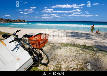 grand anse in la Digue island Seychelles Stock Photo