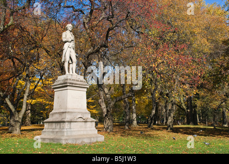 Statue of Alexander Hamilton in Central Park, New York City Stock Photo