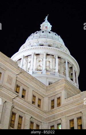 AUSTIN, Texas - Texas State Capitol in Austin at night Stock Photo