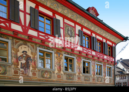 RESTORED BUILDING IN STEIN AM RHEIN IN SWITZERLAND EUROPE Stock Photo