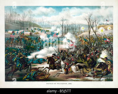 The civil war Battle of Pea Ridge Stock Photo