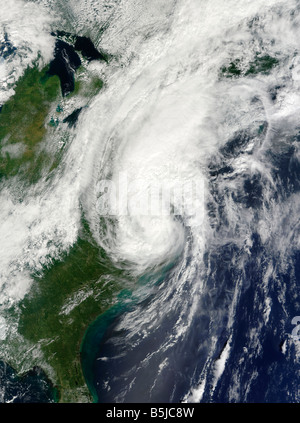 September 6, 2008 - Tropical Storm Hanna over the East Coast at 16:05 UTC. Stock Photo