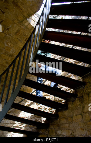 Sunlight on iron stairs Luxembourg 2006 Stock Photo